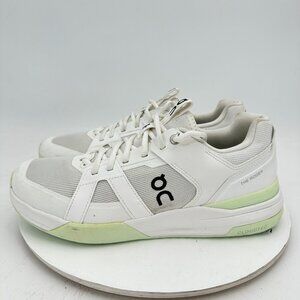 On The Roger Clubhouse Swiss Engine Women Size 11 White Light Green Tennis Shoes